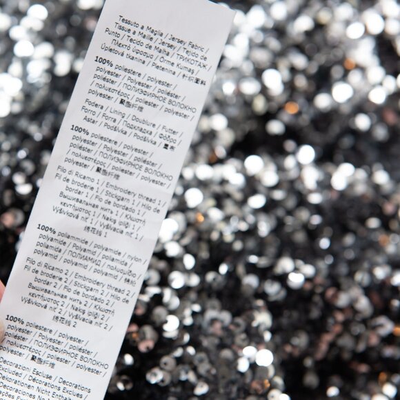 Marella Osmund2 Skirt Jersey Midi Straight Sequins Silver Black Size Medium New - Picture 7 of 10